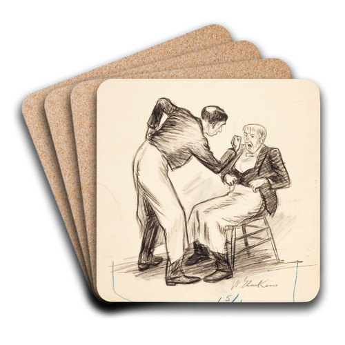The Waiters Fight by William James Glackens Art Drink Coaster set