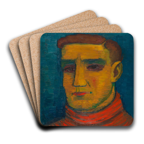 Mnnliches Portrt by Karl Wiener Art Drink Coaster set