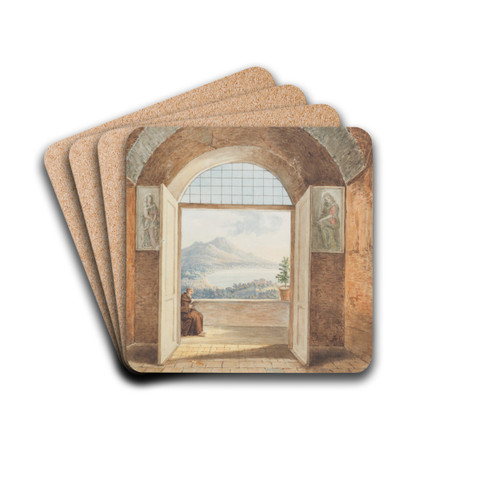 From the Caminidole Convent, near Naples by William Brockedon Drink Coasters - set of 4