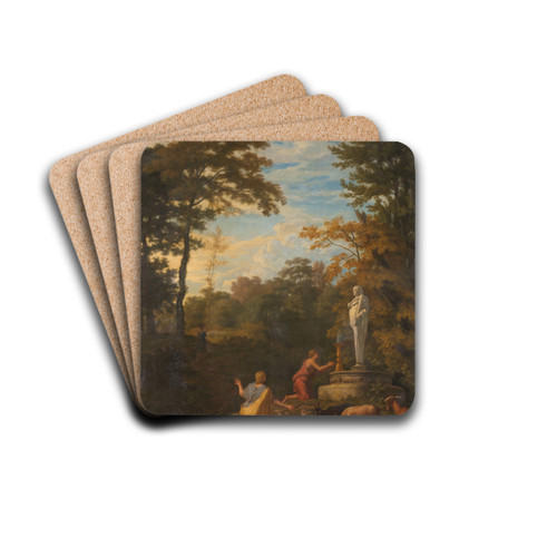 Arcadian Landscape by Johannes Glauber Drink Coasters - set of 4 Arcadian Landscape by Johannes Glauber Drink Coasters - set of 4