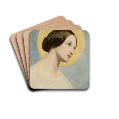 Portrait of Eliza Krasiska by Ary Scheffer Drink Coasters - set of 4