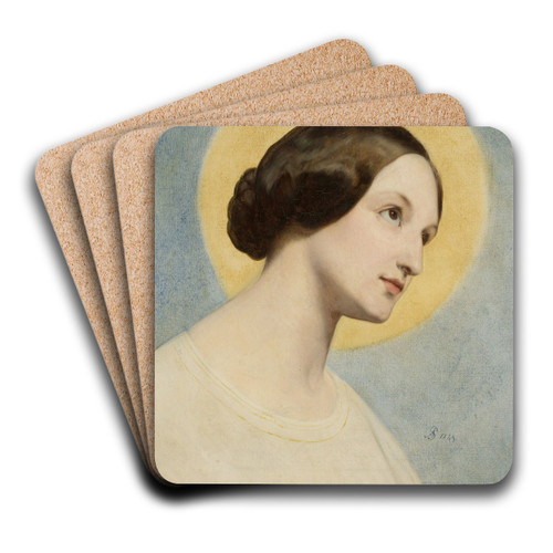 Portrait of Eliza Krasiska by Ary Scheffer Art Drink Coaster set