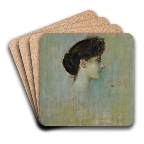 Damenbildnis (Portrait of a Lady) by Franz von Stuck Art Drink Coaster set