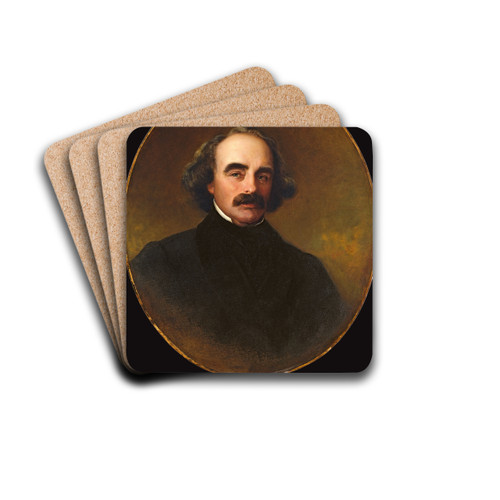 Nathaniel Hawthorne by Emanuel Gottlieb Leutze Drink Coasters - set of 4