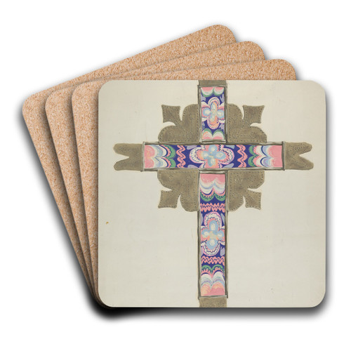 Cross by Majel G. Claflin Art Drink Coaster set