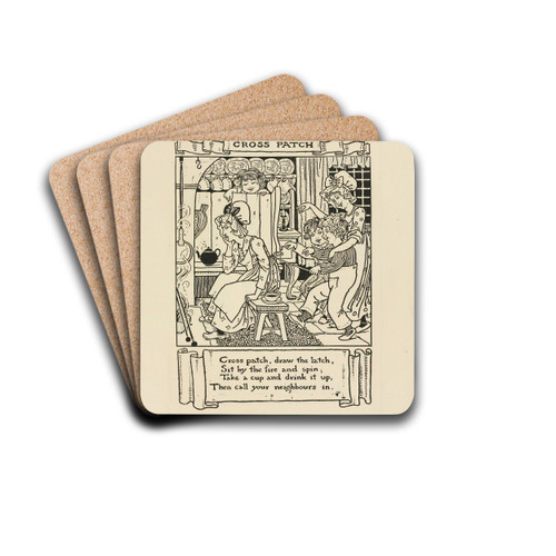Cross Patch by Winifred Smith Drink Coasters - set of 4