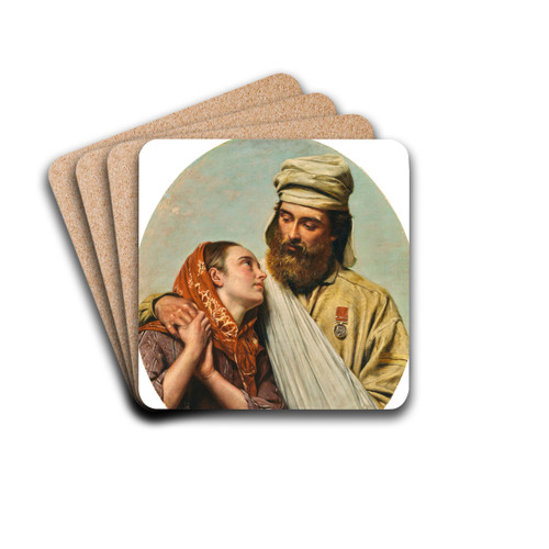 Returning home by Henry Nelson O'Neil Drink Coasters - set of 4