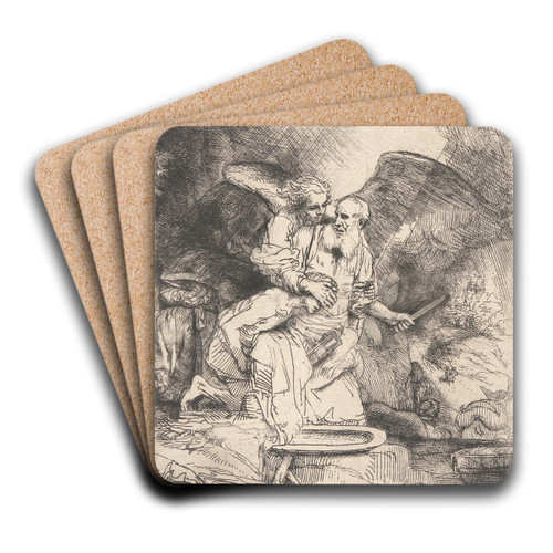 Abrahams Sacrifice by Rembrandt van Rijn Art Drink Coaster set