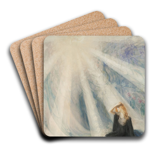 Vision III  sketch for 'Annunciation' by Kazimierz Stabrowski Art Drink Coaster set