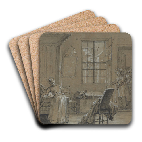 Ragotin dans le coffre by Jean-Baptiste Oudry Art Drink Coaster set Ragotin dans le coffre by Jean-Baptiste Oudry Art Drink Coaster set