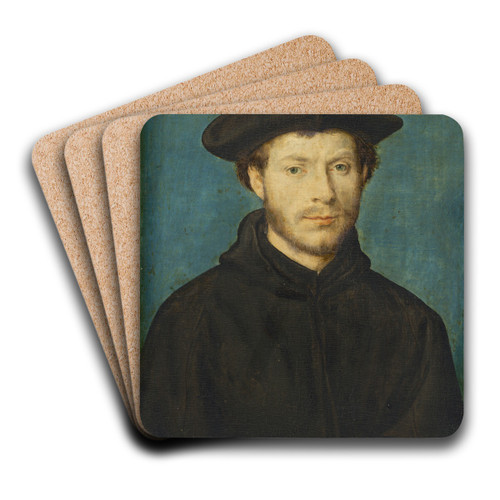 Portrait of a Man by Corneille de Lyon Art Drink Coaster set