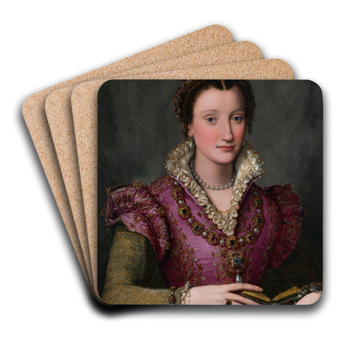 Portrait of a Lady by Alessandro Allori Art Drink Coaster set