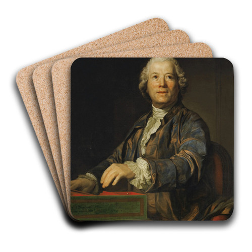 Portrait of Christoph Willibald Ritter von Gluck by Joseph Siffred Duplessis Art Drink Coaster set Portrait of Christoph Willibald Ritter von Gluck by Joseph Siffred Duplessis Art Drink Coaster set