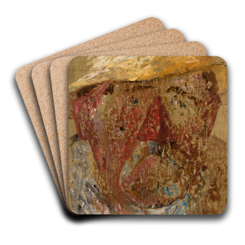 Gowa mczyzny w somkowym kapeluszu by Tadeusz Makowski Art Drink Coaster set Gowa mczyzny w somkowym kapeluszu by Tadeusz Makowski Art Drink Coaster set