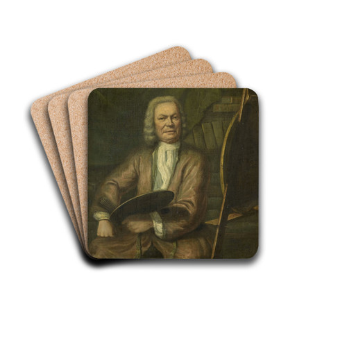 Portrait of Jan Maurits Quinkhard, Painter by Cornelis Wever Drink Coasters - set of 4 Portrait of Jan Maurits Quinkhard, Painter by Cornelis Wever Drink Coasters - set of 4