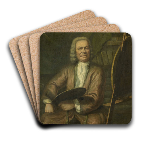 Portrait of Jan Maurits Quinkhard, Painter by Cornelis Wever Art Drink Coaster set Portrait of Jan Maurits Quinkhard, Painter by Cornelis Wever Art Drink Coaster set