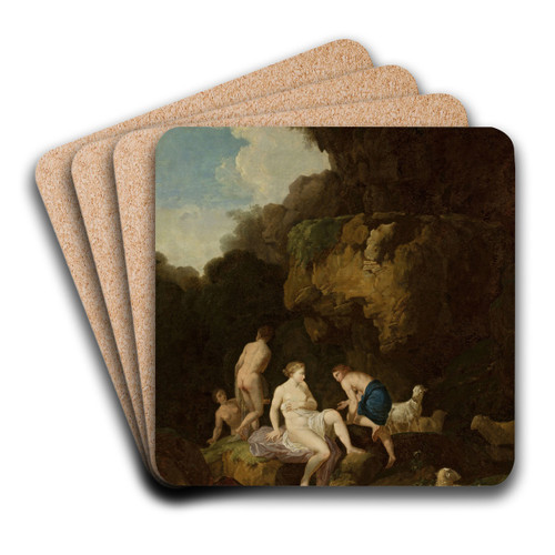 Nymphs in a grotto by Christian Wilhelm Ernst Dietrich Art Drink Coaster set Nymphs in a grotto by Christian Wilhelm Ernst Dietrich Art Drink Coaster set