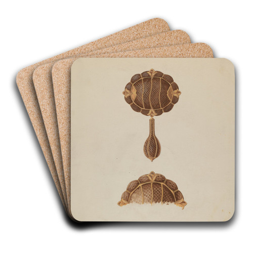Brooch by Bertha Semple Art Drink Coaster set