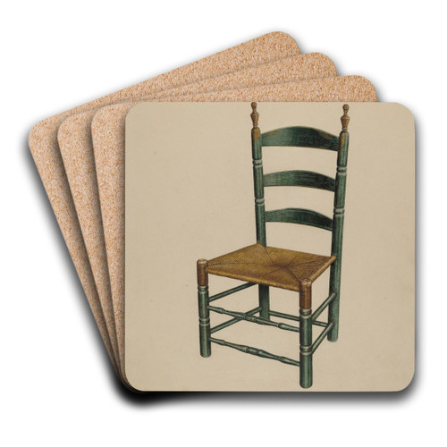 Ladder Back Chair by John Cutting Art Drink Coaster set Ladder Back Chair by John Cutting Art Drink Coaster set
