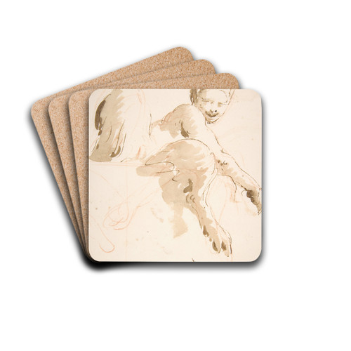 Seated Satyress by Giovanni Battista Tiepolo Drink Coasters - set of 4 Seated Satyress by Giovanni Battista Tiepolo Drink Coasters - set of 4