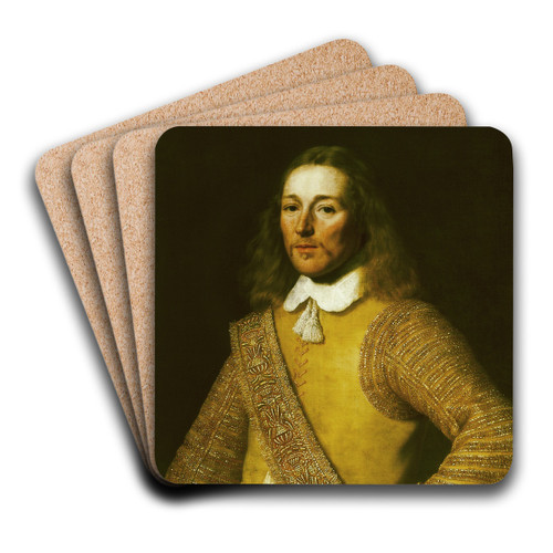 Portrait of an officer by Bartholomeus van der Helst Art Drink Coaster set Portrait of an officer by Bartholomeus van der Helst Art Drink Coaster set