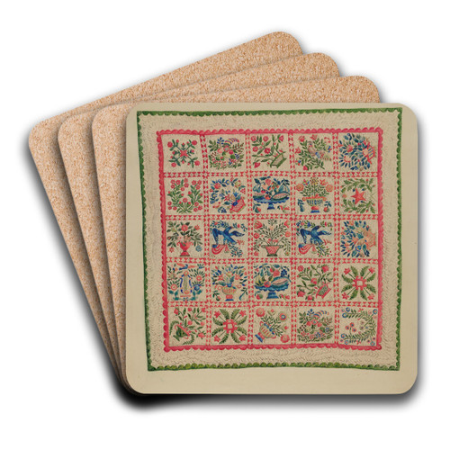 Applique Quilt by Marian Curtis Foster Art Drink Coaster set