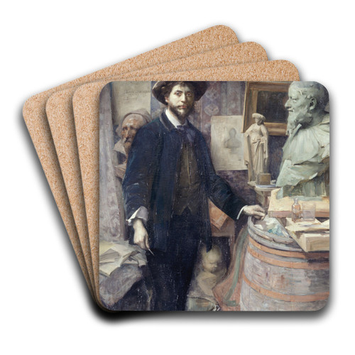 Portrait de Jean Carris dans son atelier by Louise Catherine Breslau Art Drink Coaster set