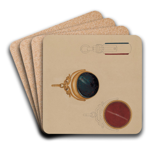 Watch Fob by Isidore Steinberg Art Drink Coaster set Watch Fob by Isidore Steinberg Art Drink Coaster set