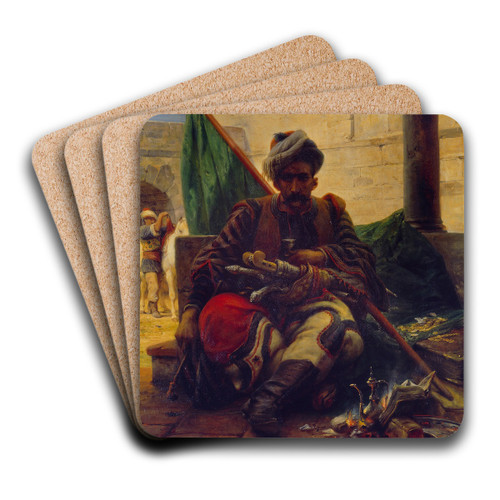 A Bashi-Bazouk by Horace Vernet Art Drink Coaster set A Bashi-Bazouk by Horace Vernet Art Drink Coaster set