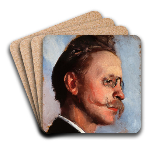 Otto Benzon by Christian Krohg Art Drink Coaster set