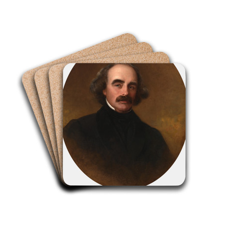 Nathaniel Hawthorne by Emanuel Gottlieb Leutze Drink Coasters - set of 4