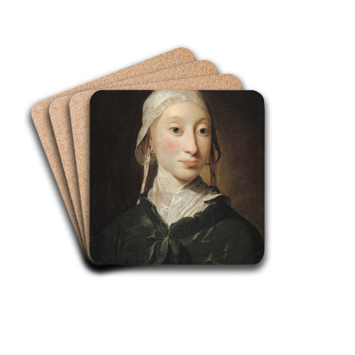 A Girl from Holstein by Jens Juel Drink Coasters - set of 4 A Girl from Holstein by Jens Juel Drink Coasters - set of 4
