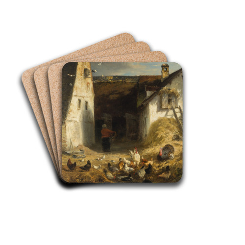 Hhnerhof im Dachauer Land by Albert Kappis Drink Coasters - set of 4