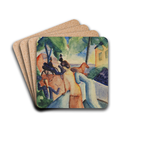 Begrssung (Thunersee) by August Macke Drink Coasters - set of 4