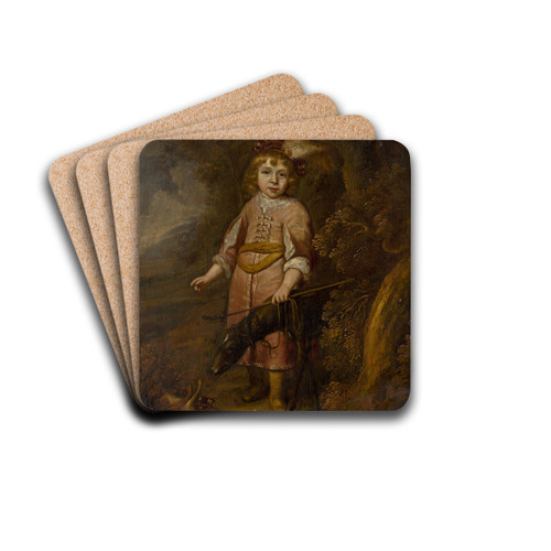 Portrait of a Boy as a Hunter by circle of Matthys van den Bergh Drink Coasters - set of 4