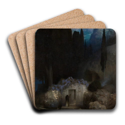 Bcklins Grab by Ferdinand Keller Art Drink Coaster set Bcklins Grab by Ferdinand Keller Art Drink Coaster set