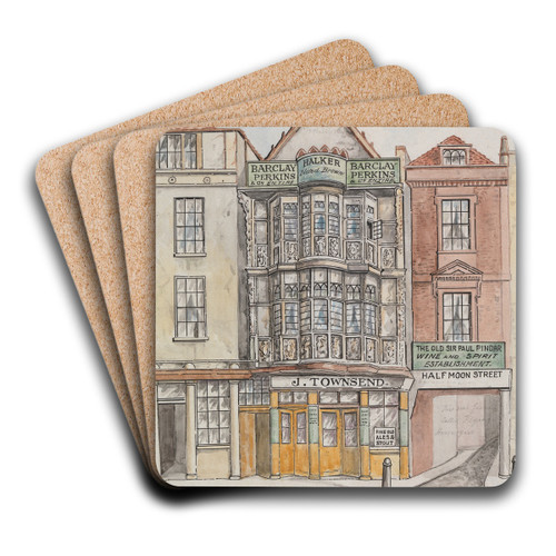 Sir Paul Pindar's House, Bishopsgate Street by Thomas Hosmer Shepherd Art Drink Coaster set