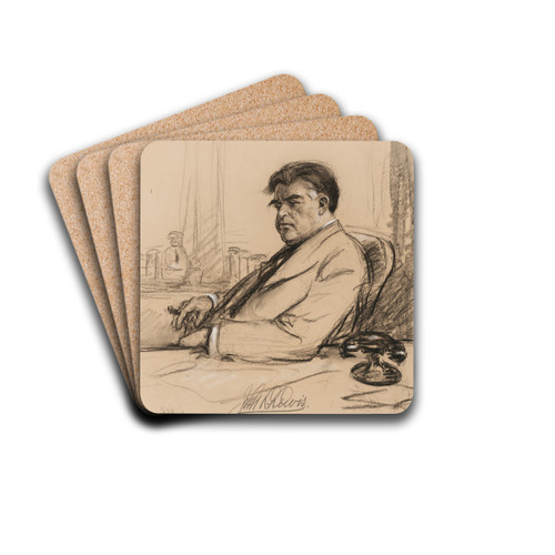 John Llewellyn Lewis by Samuel Johnson Woolf Drink Coasters - set of 4