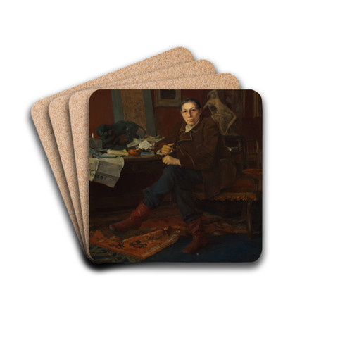 Albert Wolff in His Study by Jules Bastien-Lepage Drink Coasters - set of 4