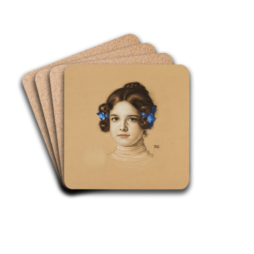 Mary Stuck, die Tochter des Knstlers by Franz von Stuck Drink Coasters - set of 4