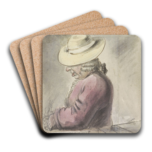 Portret van Johann Goll van Franckenstein, met hoed, naar links by Louis Bernard Coclers Art Drink Coaster set
