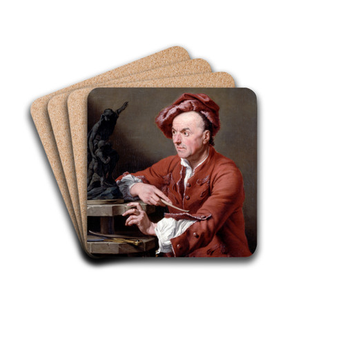 Louis Franois Roubiliac by Andrea Soldi Drink Coasters - set of 4