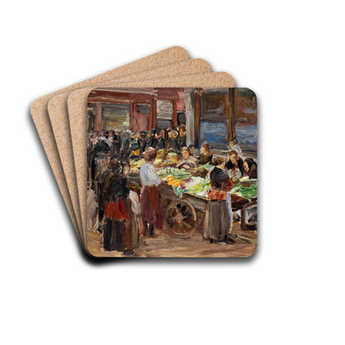 Jewish Street in Amsterdam by Max Liebermann Drink Coasters - set of 4