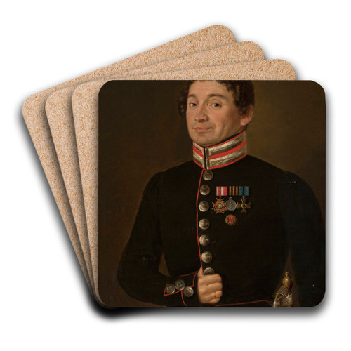 Portrait of a Russian military official by Aleksander Stankiewicz Art Drink Coaster set