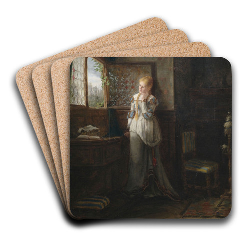 Ein junges Mdchen in Erwartung am Fenster by Paul Wichmann Art Drink Coaster set