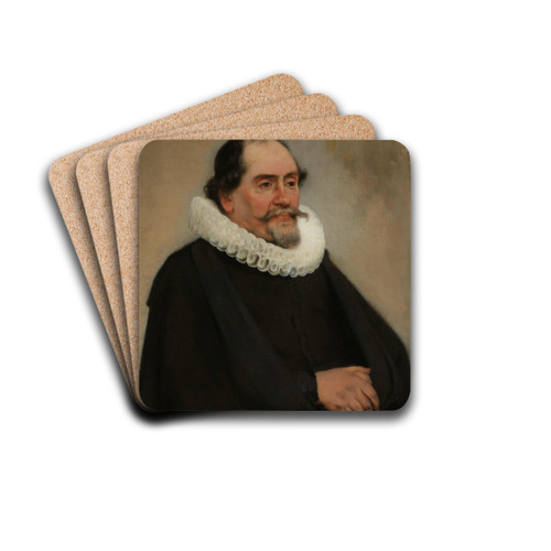 Portrait of Abraham de Potter, Amsterdam Silk Merchant by Carel Fabritius Drink Coasters - set of 4