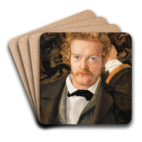 Portrait of Arthur Brett by John Brett Art Drink Coaster set Portrait of Arthur Brett by John Brett Art Drink Coaster set
