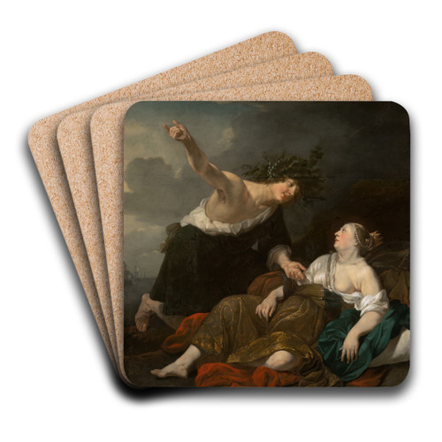 Bacchus andAriadne by Jacob Van Loo Art Drink Coaster set