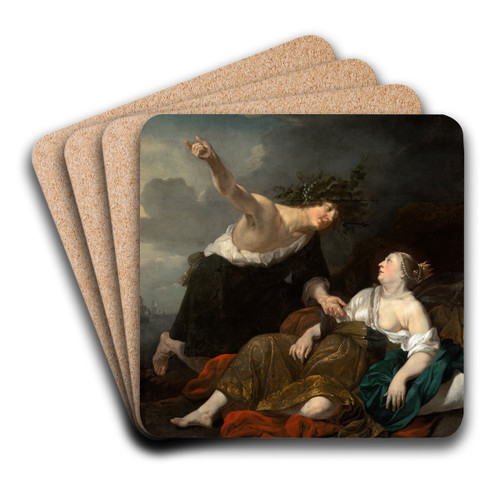 Bacchus Andariadne by Jacob Van Loo Art Drink Coaster set
