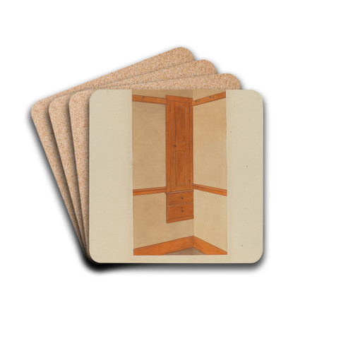 Shaker Built-In Cupboard by John W. Kelleher Drink Coasters - set of 4 Shaker Built-In Cupboard by John W. Kelleher Drink Coasters - set of 4